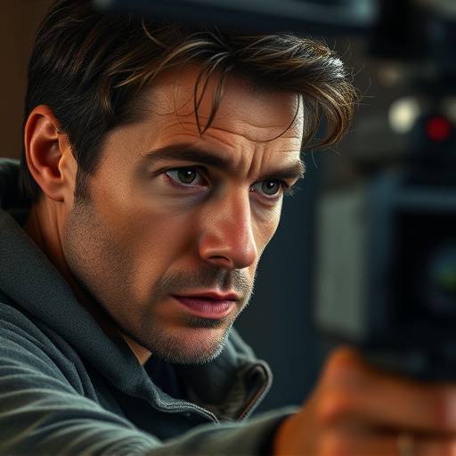 Een acteur die zich inleeft in een rol voor de camera