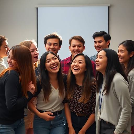Groepsfoto van studenten lachend na een succesvolle workshop